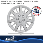 Coast2Coast Wheel Cover, 16 in, 7 Split Spoke, Spring Steel Clip, Set Of 4 - IWC18916S