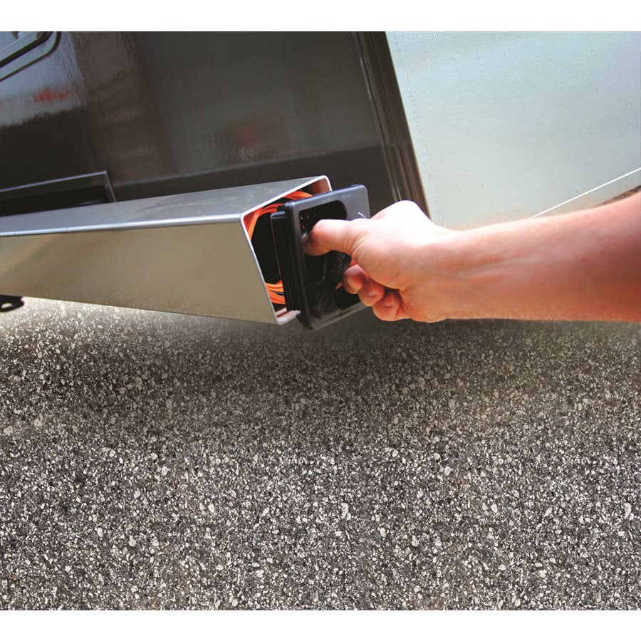 Camco Sewer Hose Storage Carrier Cap, Use With 4 in Square Sewer Hose Bumper, Black - 40324