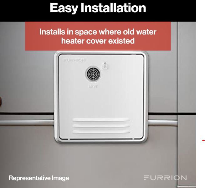 Furrion Water Heater Access Door, Black, Steel, 18-1/8 in Length x 18-1/8 in Width - FWH46EA-BL-AM