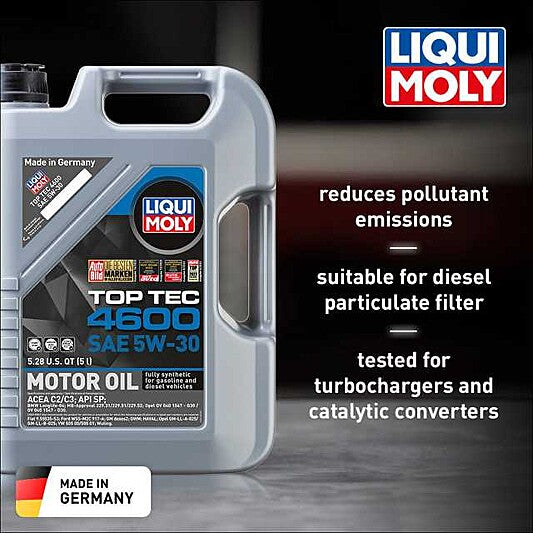 Liqui Moly Oil, Top Tec 4600, SAE 5W-30, 5 Liter Jug - 20448