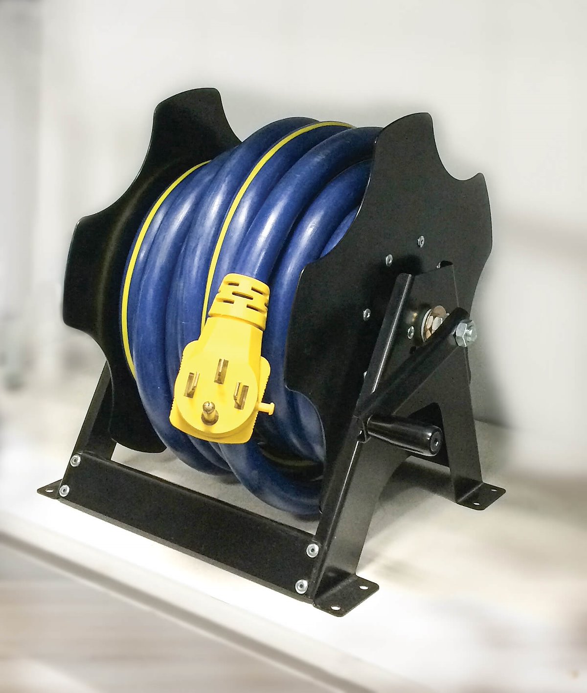 MOR/ryde Power Cord Reel, Use To Store Up To 30 ft Of 30 amp Or 50 amp Power Cord, 12.8 in Length x 14.3 Width x 13.4 in Height, Black - REEL56-009H