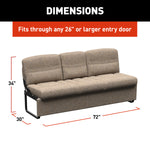 Lippert Sofa, 72 in Length x 30 in Width x 34 in Height Overall, 69 in Width x 20 in Depth Sitting Surface, 19 in Seating Height - 2024044417
