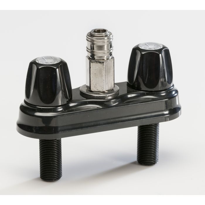 Empire Faucet Exterior Spray Port, 4 in Center, Black - CRD-EMPR-QDC-BLK