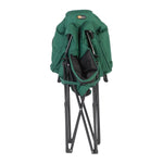 Faulkner Camping Chair, 300 lb Weight Capacity, Green/Black, Steel Tubing With Polyester Padding/Polyester Fabric - 52286