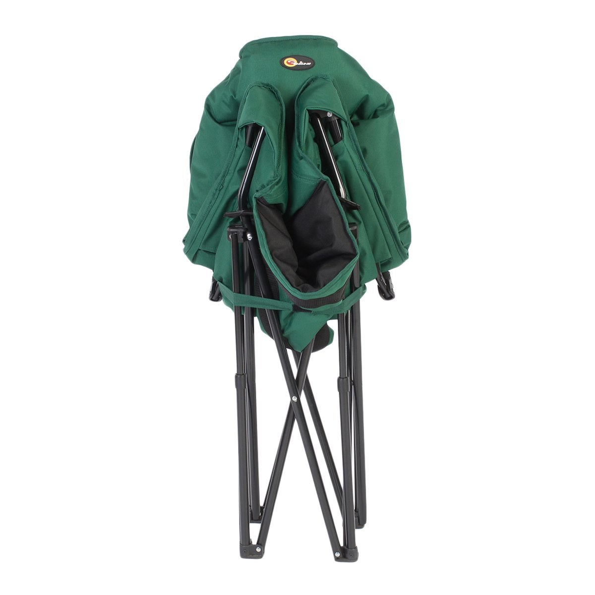 Faulkner Camping Chair, 300 lb Weight Capacity, Green/Black, Steel Tubing With Polyester Padding/Polyester Fabric - 52286