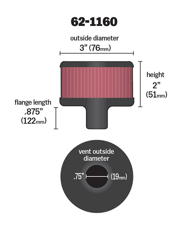 K&N Valve Cover Breathers and Components 62-1160 product image 5