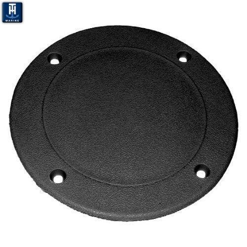 T-H Marine Boat Deck Plate, 5-5/8 in Outer Diameter, Matte Black - SDP-1-DP