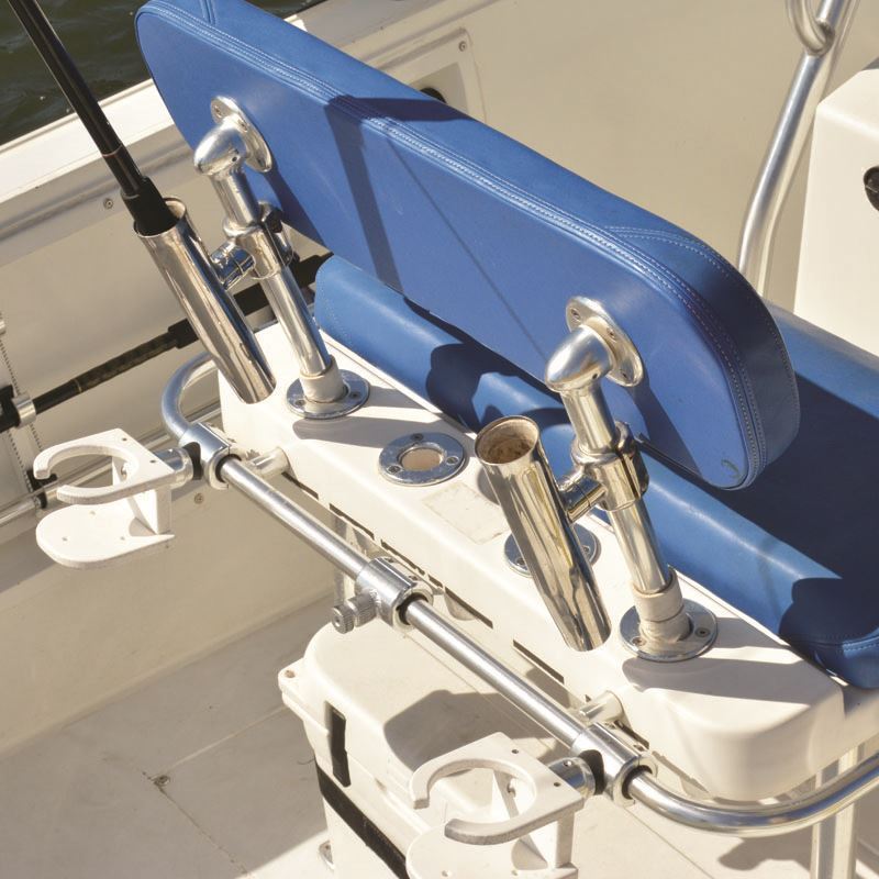 Taco Fishing Rod Holder, Clamp Mount For 7/8 in and 1 in Tube, 316L Stainless Steel - F16-2600POL-1