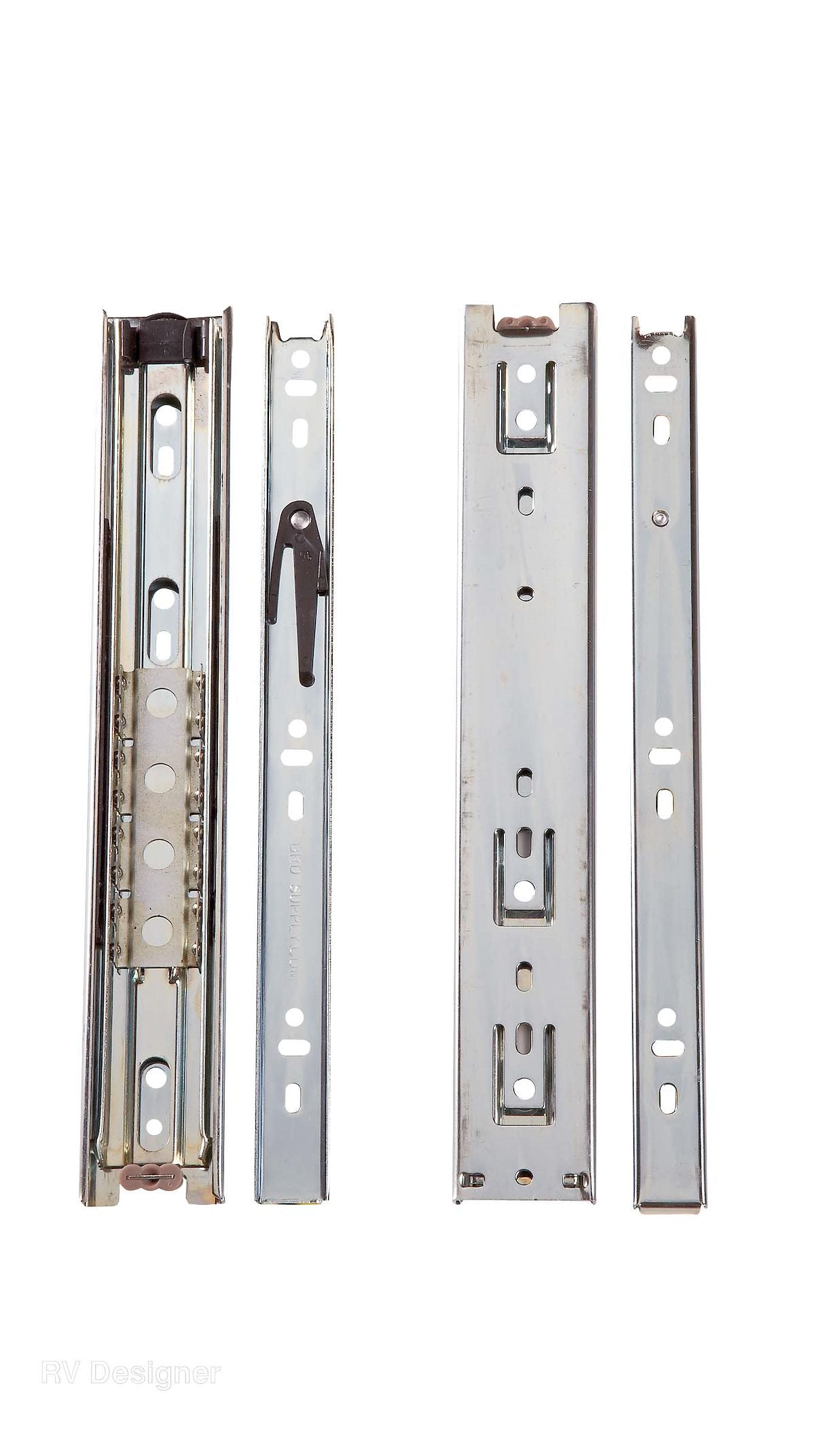 RV Designer Drawer Slide, 100 lb Weight Capacity, 45 Millimeter, 12 in Length, Set Of 2 - D412
