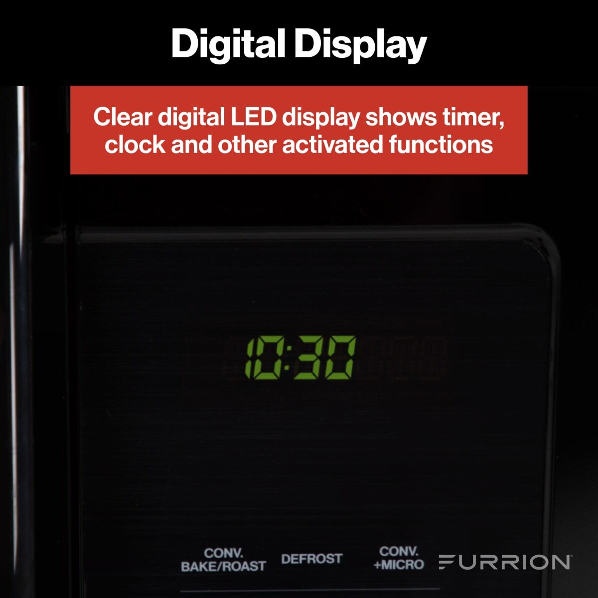 Furrion Microwave Oven, 1.5 Cubic ft Capacity, 900 Watts Cooking Power/1500 Watts Input Power, 120 V AC - FMCM15A-BL