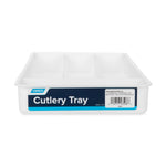Camco Cutlery Tray, 7 in Width x 11 in Length, With 4 Compartments, White - 43508