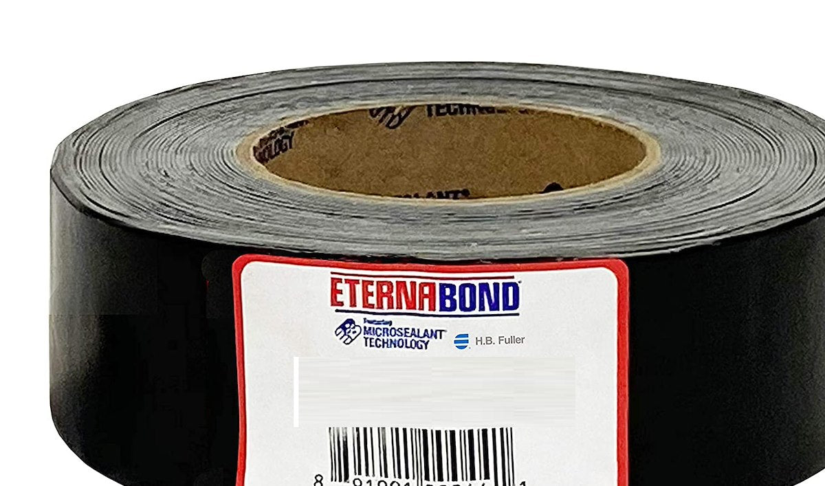 Eternabond Roof Repair Tape, For Use On EPDM/TPO/Hypalon/Aluminum/Steel/Wood/Fiberglass Roof, 2 in Width x 50 ft Roll, Black - 15059324
