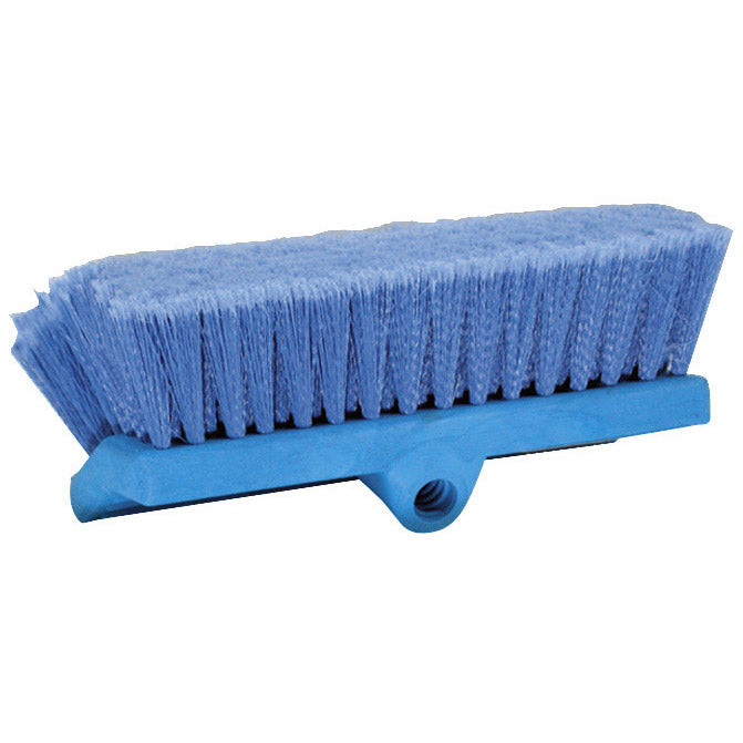 Mr Longarm Car Wash Brush, 10 in Brush Width With Threaded Hole, Blue/Soft Polystyrene Fiber - 0483