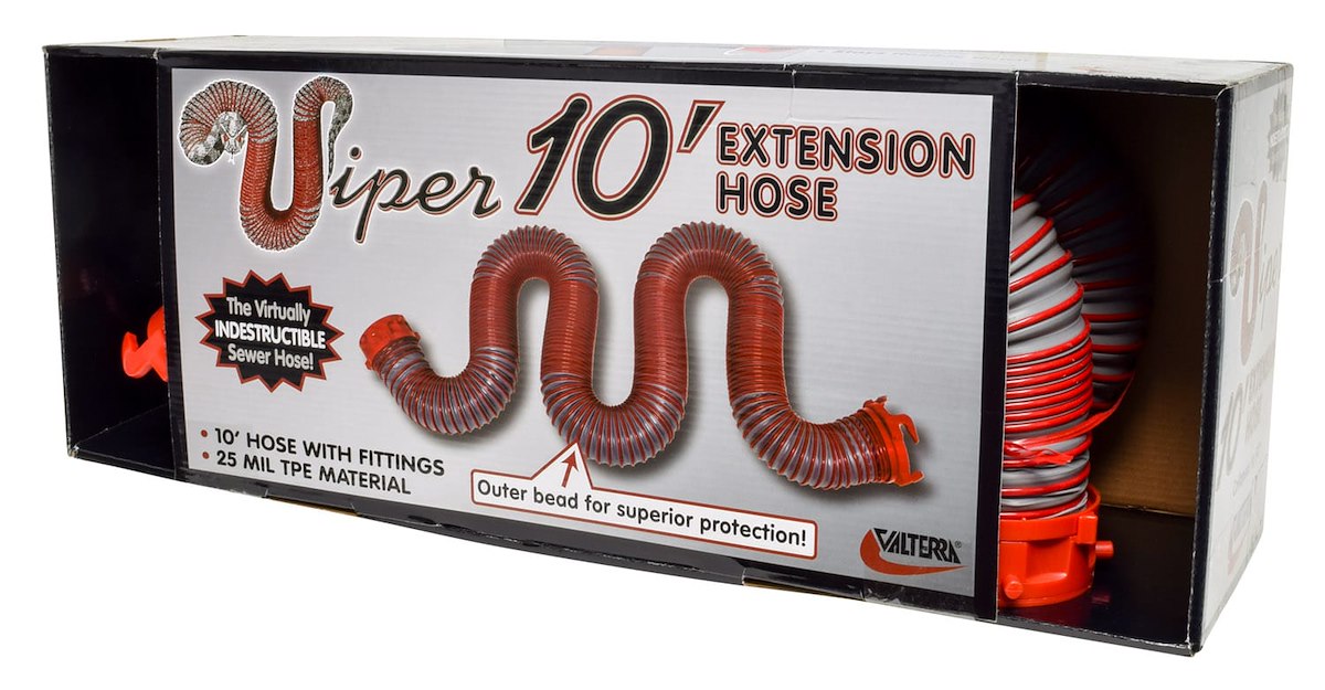 Valterra Sewer Hose, 10 ft Extended Length, 52 in Compressed Length, 3 in Diameter - D04-0410