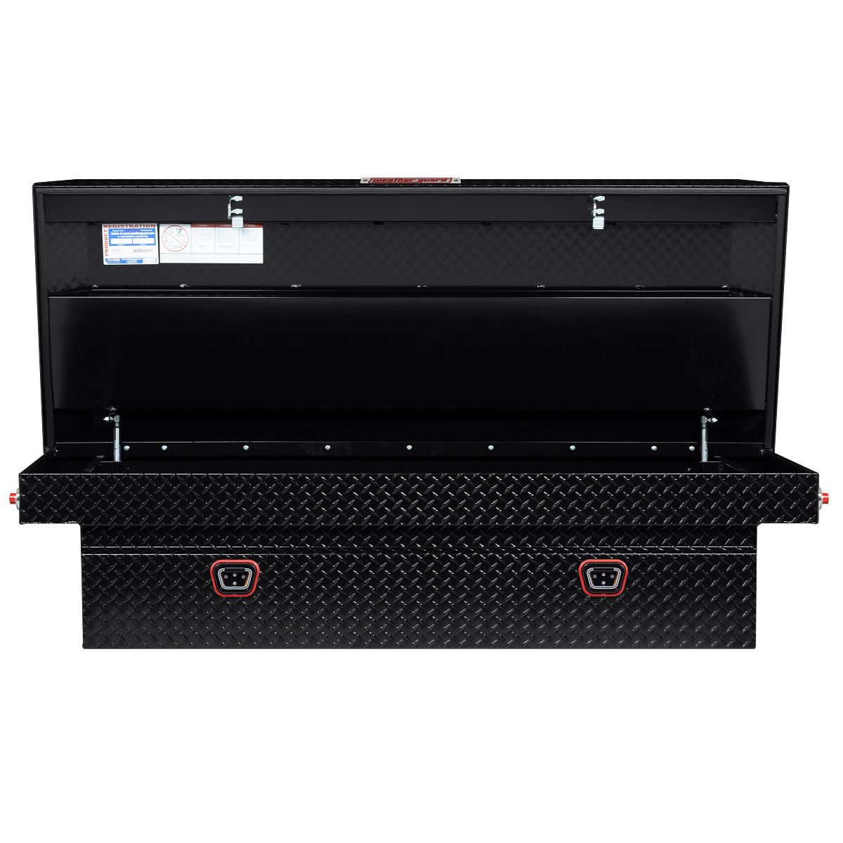 Weather Guard Tool Box, Gloss Black, Aluminum, 27-1/2 in Length x 72 in Width x 18-1/2 in Height - 117-5-04