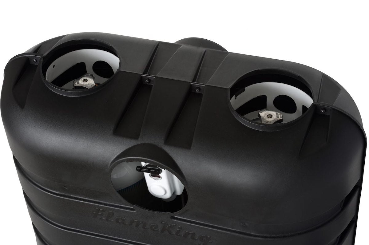 Flame King Propane Tank Cover, For Dual 20 lb Cylinder, Black, 29 in Width x 19-1/2 in Height x 14 in Depth - YSN-PCC-RV20