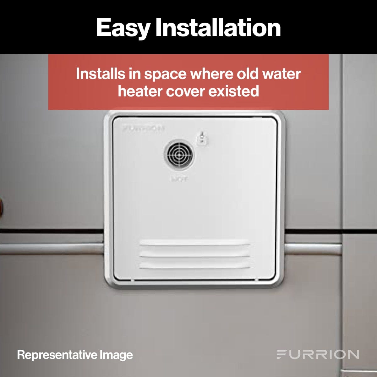 Furrion Water Heater Access Door, For Replacing Suburban Or Atwood 10 gal Water Heater Doors, White, Steel - FWH46EA-PS-AM