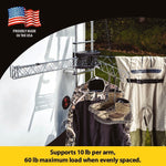 Stromberg Carlson Clothes Line, 35 in Of Line Space, Chrome Plated, Supports 10 lb Per Arm And 60 lb Maximum Load - CL-35