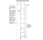 Stromberg Carlson Rear Door Ladder, Fits On Rear Of Any RV Straight Or Contoured, Aluminum, 1 in Diameter Tubing/Flat Steps - LA-401