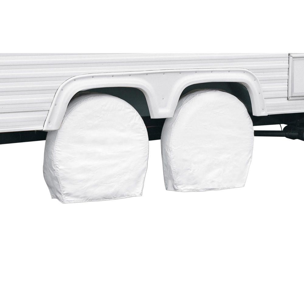 Classic Accessories Tire Cover, For 30 in To 33 in Wheel Diameter/9 in Tire Width, Snow White, Pack Of 2 - 76260