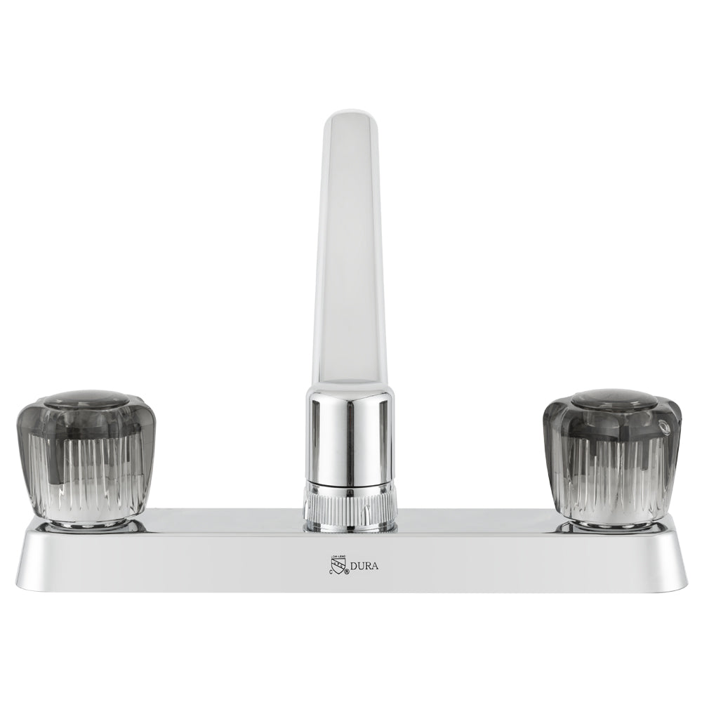 Dura Faucet Faucet, 2 Smoked Acrylic Knob Handle, Chrome Plated/Plastic, 2 Hole Application - DF-PK600S-CP