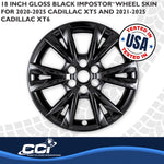 Coast2Coast Wheel Skin, 18 in, 6V Spokes, Gloss Black, Set Of 4 - IMP518BLK