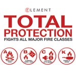 Element Fire Extinguishers Fire Extinguisher, E50, Aluminum/Plastic, Red With Black Handle - 40050