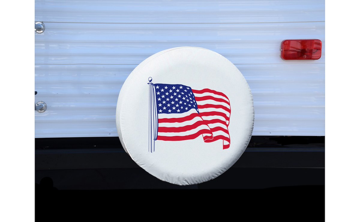 Adco Spare Tire Cover, Fits 27 in Diameter Tires, White - 1787