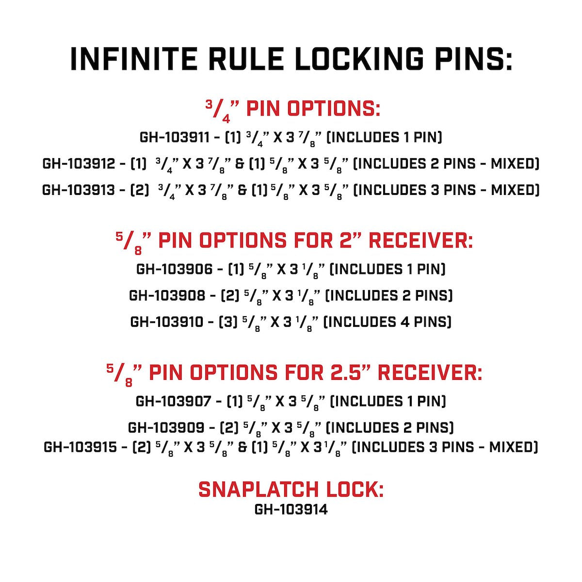 GEN-Y Hitch Hitch Pins & Locks GH-103907 product image 5