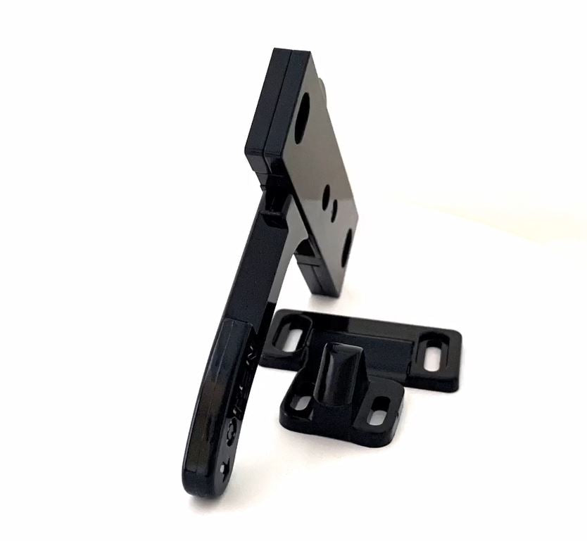 JR Products Screen Door Latch, 3 in Mounting Holes From Centre, Black - 10775