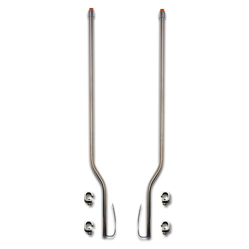 Bores Bumper Guide, With LED Amber Marker/Turn Signal Indicator Tip, Stainless Steel, Fits 1970 To 1982 Kenworth W900A, Set Of 2 - 848-211
