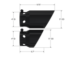 MBRP Exhaust Tail Pipe Tip, 4 in Diameter Inlet, 5 in Diameter Inlet, Black Coated T304 Stainless Steel, Set Of 2 - T5111BLK