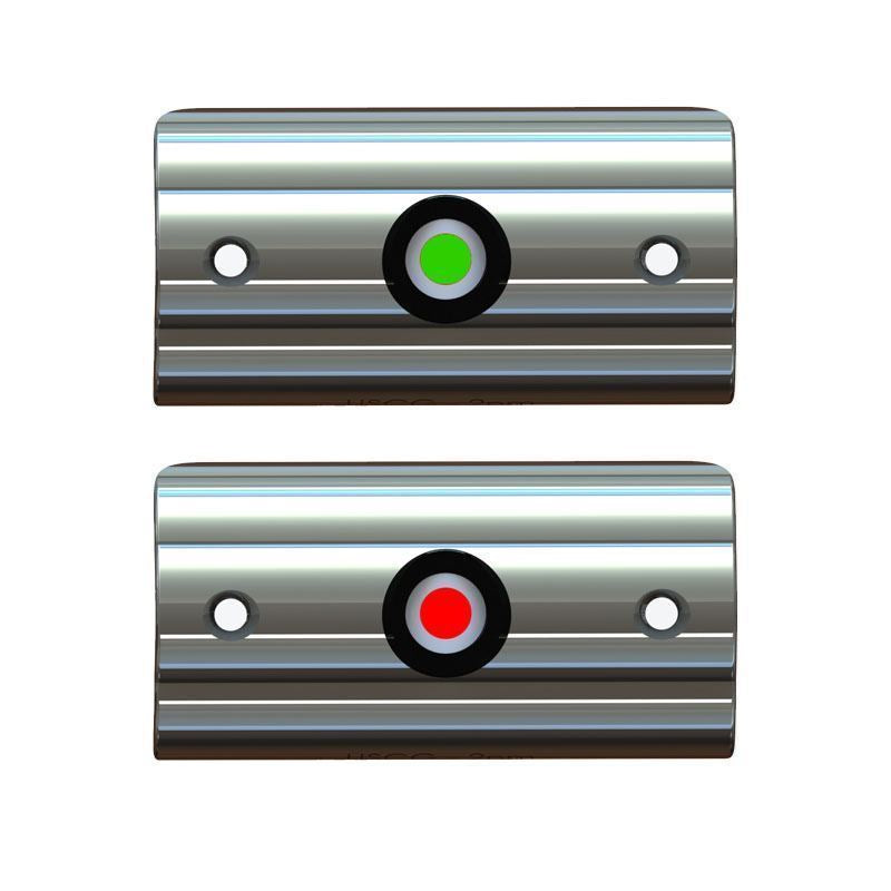Taco Navigation Light, 3-3/8 in Length x 1-3/4 in Height x 5/8 in Depth, 0.6 amp At 12 V, Red And Green LED, Set Of 2 - F38-6602-1