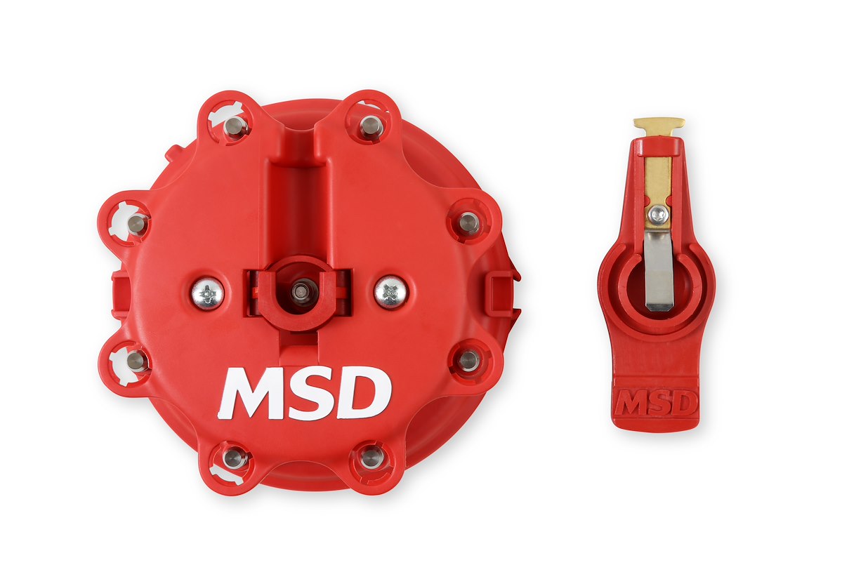 MSD Ignition Distributor Cap and Rotor Kit, For Use With Ford V8 TFI Distributors, Red - 8482