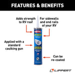 Lippert Caulk Sealant, 1021 Low VOC/Alpha Systems N102101TLCI, Black, 10.3 oz Cartridge - 862145