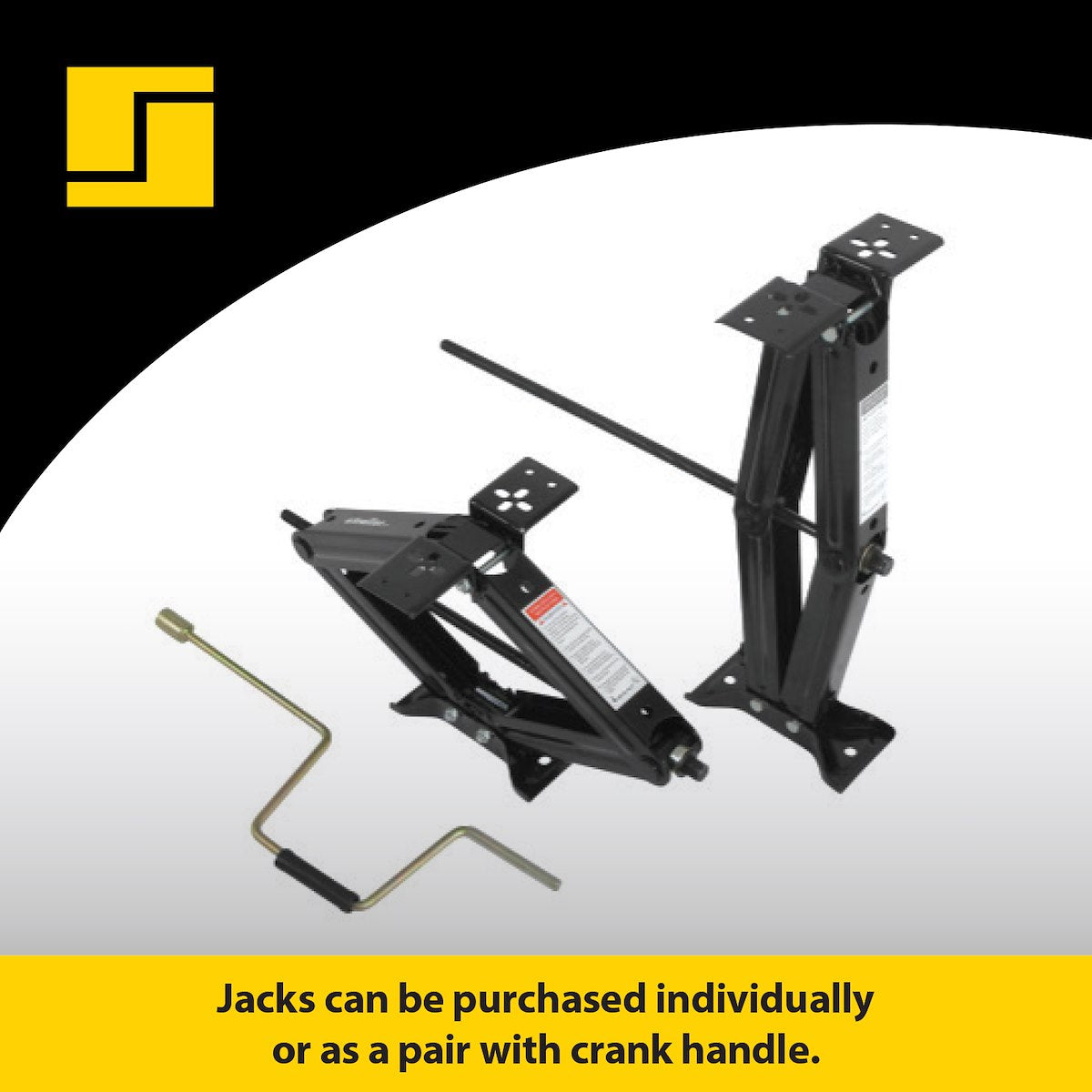 Stromberg Carlson Leveling Jack, Up To 5000 lb Capacity, 4 in Minimum Height To 24 in Maximum Height, Black, Set Of 2 - JSC-24