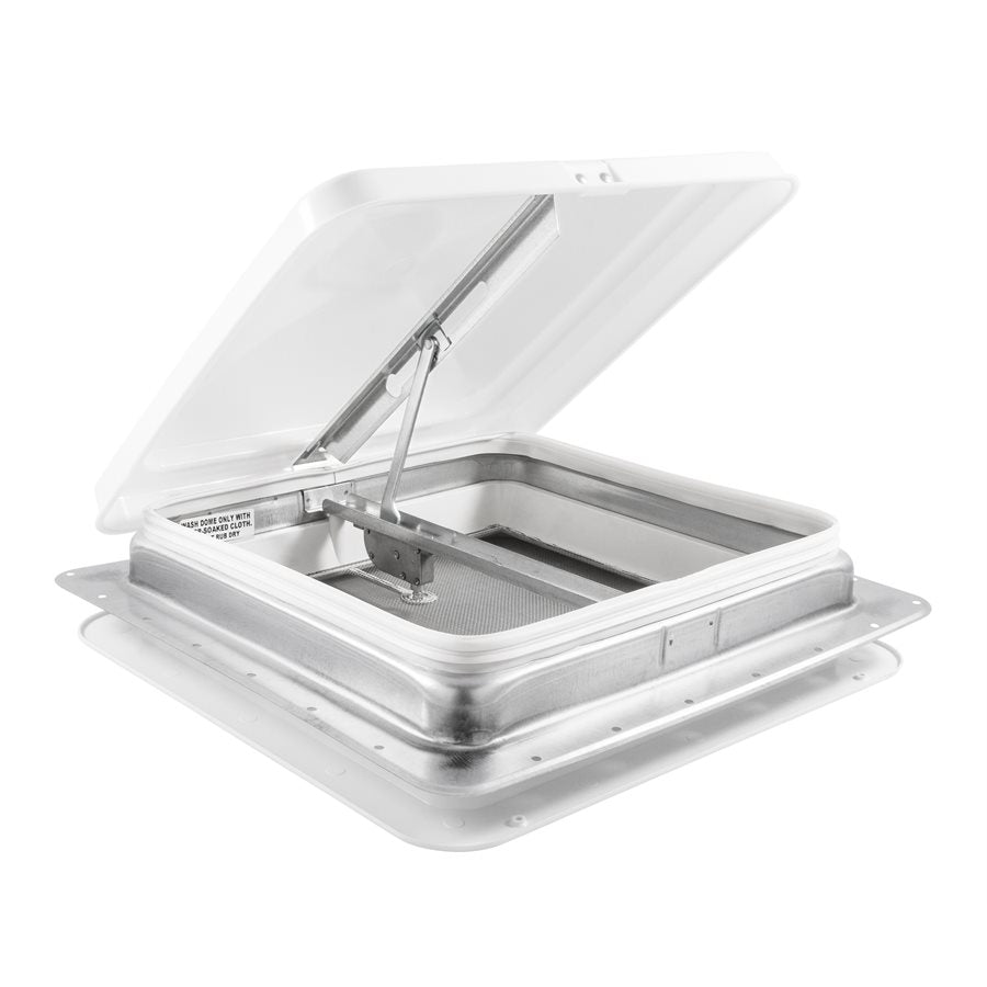 Camco Roof Vent, For 14 in x 14 in, White, Aluminum Base With Plastic Cover - 40480