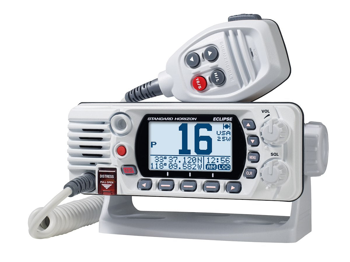 Standard Horizon VHF Radio, 25 Watt, White, NMEA 0183 Compatibility - GX1410GW