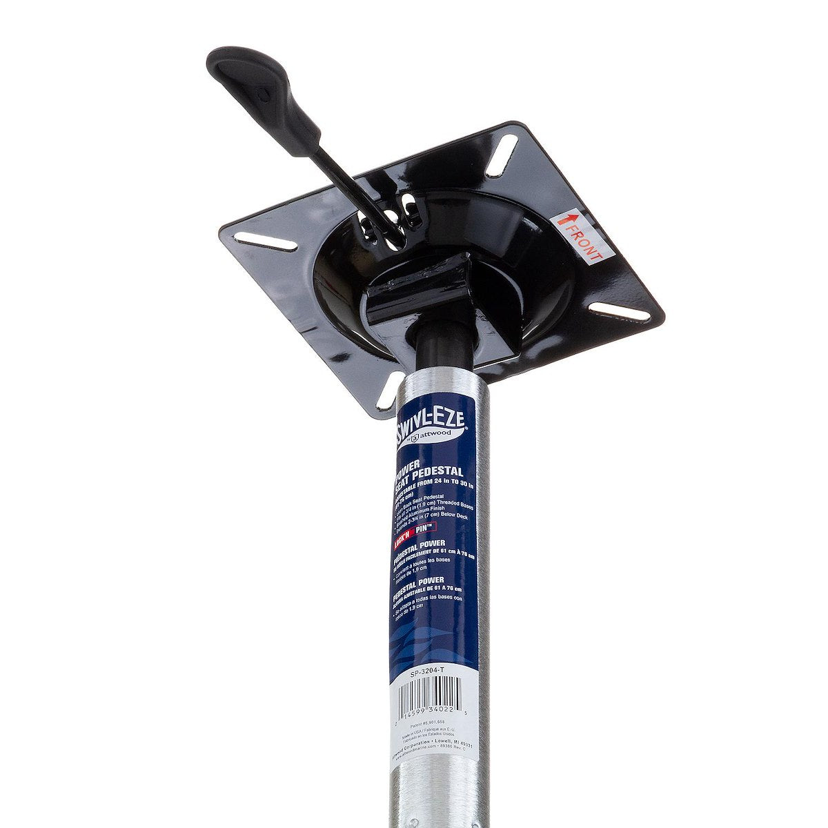 Attwood Marine Boat Seat Pedestal, 24 in To 30 in Adjustable Height, 1.77 in Diameter Post, Aluminum - 3204-T