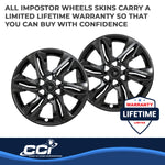 Coast2Coast Wheel Skin, 18 in, 6 Split Spokes, Gloss Black, Set Of 4 - IWCIMP438BLK