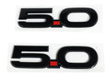 Ford Performance Emblem, For Mustang 5.0, With Right and Left Side 5.0 Emblems, Black 5/Red Point/Black 0, Set Of 2 - M-1447-M50AB
