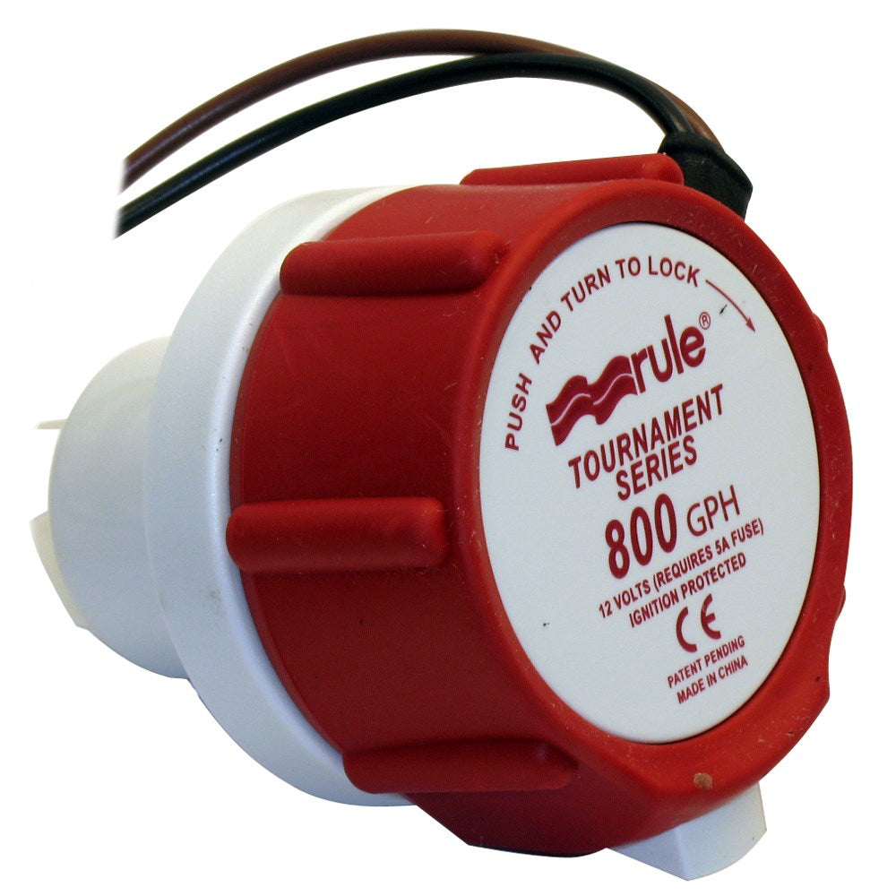 Rule Livewell/Baitwell Pump Cartridge, Replacement For Tournament Series Livewell Pump, 800 gal Per Hour - 46DR