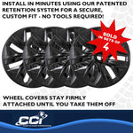 Coast2Coast Wheel Cover, 19 in, 7 Spoke, Gloss Black, Set Of 4 - 56619BLK