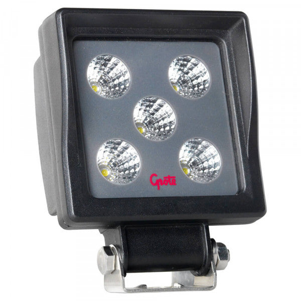 Grote Industries Work Light, Black Powder Coated Die Cast Aluminum Housing, Stainless Steel Bracket, 1100 Raw Lumens - BZ201-5