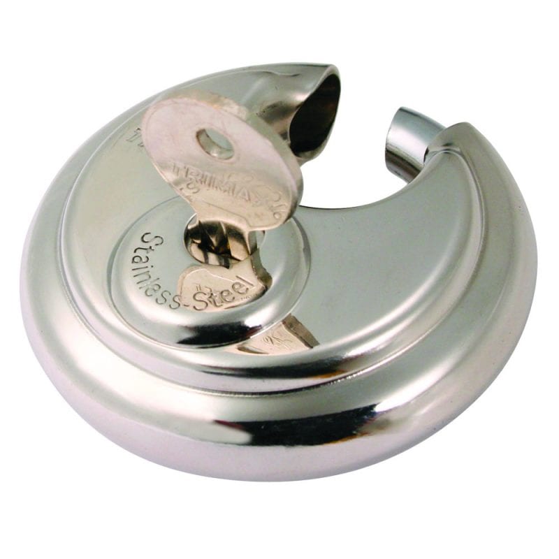 Trimax Locks Padlock, 70 Millimeter Body Diameter/Round, 10 Millimeter Diameter Shackle, Stainless Steel - TRP170