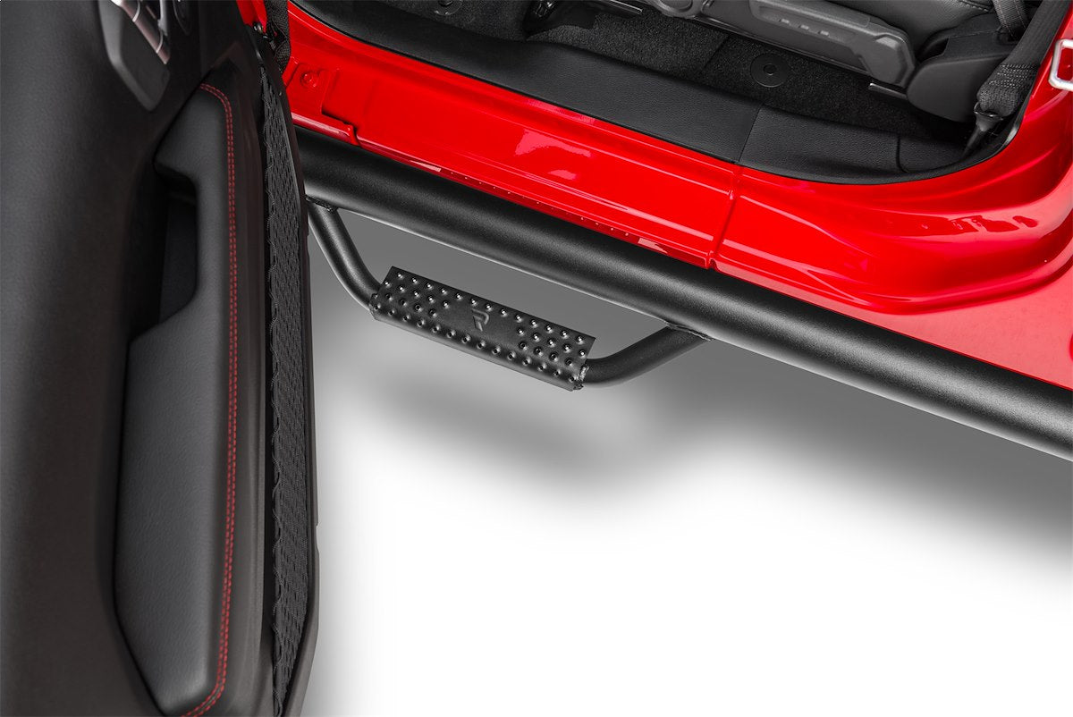 N-Fab Nerf Bar, W2W Series, 3 in Round Bent, Black Textured Matte Powder Coated - J1980T