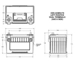 Odyssey Battery Battery, Extreme Series, 34/78 Group Size, 12 V - ODX-AGM34 78