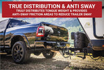 Weigh Safe Weight Distribution Hitch, 12500 lb Gross Trailer Weight, With 2 in Shank/6 in Drop, With 2-5/16 Stainless Steel Tow Ball - TTMW6-2XL