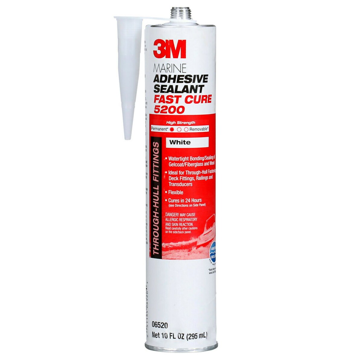 3M Adhesive Sealant, 3M 5200 Fast Cure, 10 oz Cartridge, White - 06520