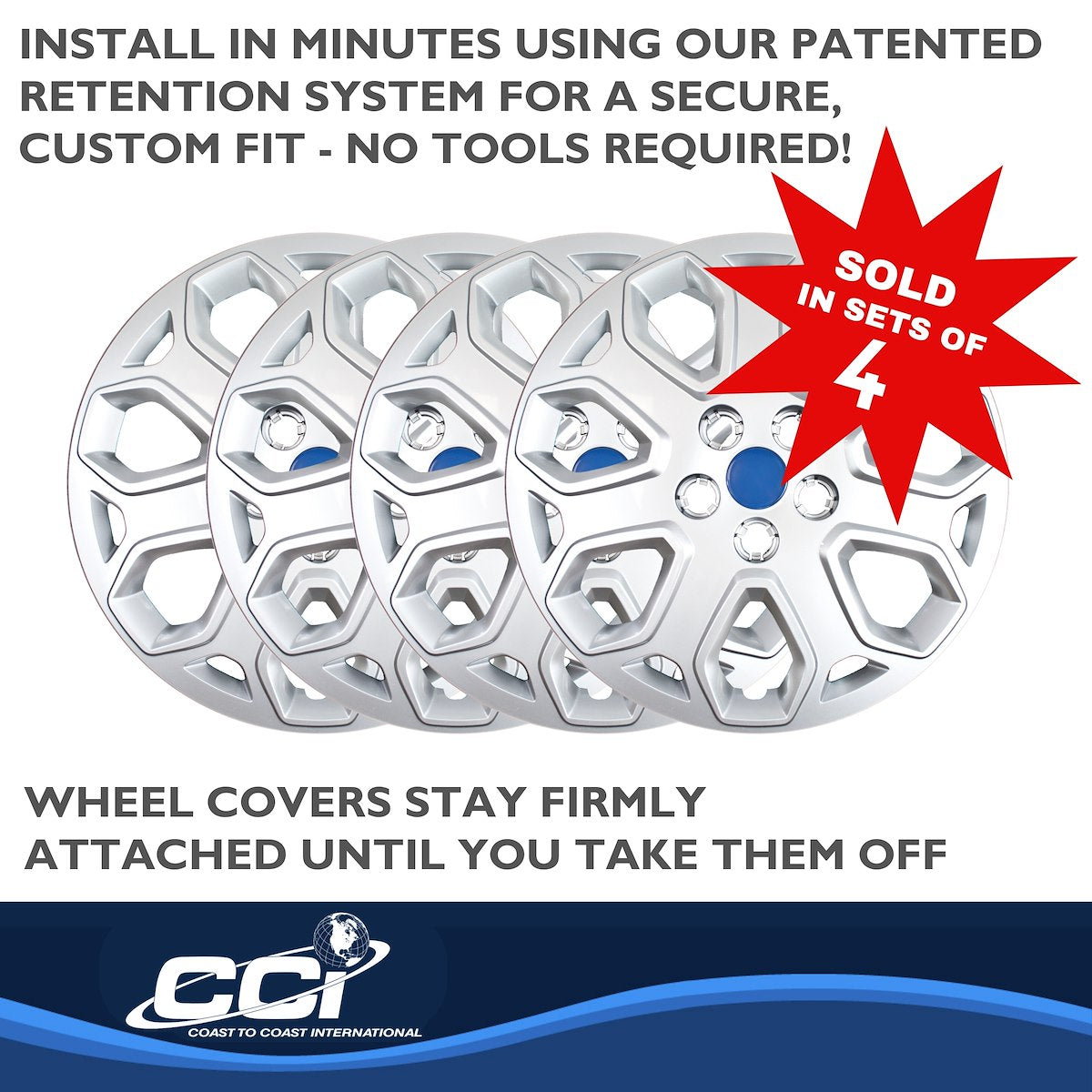 Coast2Coast Wheel Cover, 16 in, 7 Y Spoke, Set Of 4 - IWC46316S